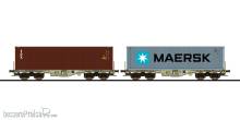 ESU 36607 - Containertragwagen, H0, Sgmmns, 37804505 321-2 + 37 80 4505 400-4, D-AAEC Ep. VI, Container TGBU 439839 + MSKU 182576, DC