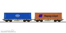 ESU 36610 - Containertragwagen, H0, Sgmmns, 37 80 4505 284-2 + 37 80 4505 388-1, D-AAEC Ep. VI, Container CSNU 610332 + HLXU 862303, DC