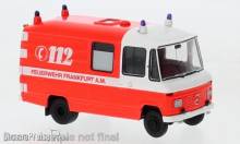 Brekina 36934 - Mercedes L 508 RTW FW Frankfurt, rot/weiss, Feuerwehr Frankfurt, 1970