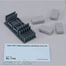 Royal Model RM1144 - Italian 100/7 100mm Ammunition with wooden crates set-WWII