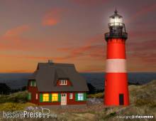 Kibri 39166 - Spur H0 Leuchtturm Hörnum Sylt mit Nebengebäude