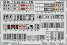 Eduard Accessories 32941 - F-14 placards for Tamiya in 1:32