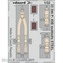 Eduard Accessories 33346 - 1:32 P-40B seatbelts STEEL 1/32 GREAT WALL HOBBY