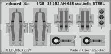 Eduard Accessories 33352 - 1:35 AH-64E seatbelts STEEL 1/35 TAKOM