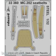 Eduard Accessories 33360 - 1/32 MC.202 seatbelts STEEL 1/32 ITALERI