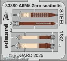Eduard Accessories 33380 - A6M5 Zero seatbelts STEEL TAMIYA