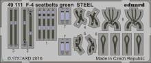 Eduard Accessories 49111 - F-4 seatbelts green STEEL in 1:48