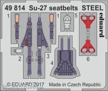 Eduard Accessories 49814 - Su-27 seatbelts STEEL for Hobby Boss in 1:48