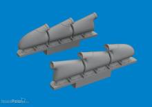 Eduard Accessories 672408 - Spitfire Mk.V three-stacks exhaust rounded PRINT TAMIYA