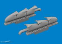 Eduard Accessories 672409 - Spitfire Mk.V three-stacks exhaust fishtail PRINT TAMIYA
