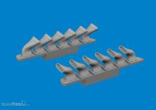 Eduard Accessories 672410 - Spitfire Mk.V six-stacks exhaust fishtail PRINT TAMIYA