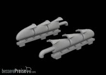 Eduard Accessories 672440 - Spitfire Mk.V three-stacks exhaust fishtail PRINT for Eduard