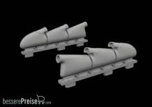 Eduard Accessories 672441 - Spitfire Mk.V three-stacks exhaust rounded PRINT for Eduard