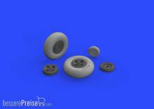 Eduard Accessories 632129 - Spitfire Mk.IX wheels 4spoke w/smooth tire for Tamiya in 1:32