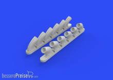 Eduard Accessories 648271 - P-40B exhaust stacks for Airfix in 1:48