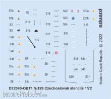 Eduard Accessories D72040 - 1:72 S-199 Czechoslovak stencils 1/72