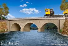 Kibri 39722 - Spur H0 Steinbogenbrücke m. Eisbrecherpfeilern gebogen, eingleisig