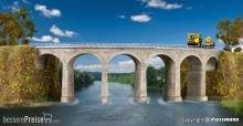 Kibri 39726 - Spur H0 Rosanna-Viadukt mit Eisbrecherpfeilern gebogen, eingleisig