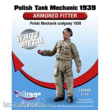 Mirage Hobby 135003 - Polish Tank Mechanic 1939 Armored Fitter White Metal in 1:35