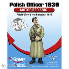 Mirage Hobby 135005 - Polish Officer1939 Motorised Brig.WhiteM White Metal in 1:35