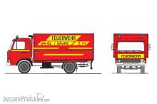 Loewe 4025 - Magirus Deutz ´Zeta´ 90 M 5 - GW ÖL, mit Signalstreifen - H0