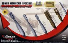 Mirage Hobby 848401 - German WWI & Polish WWII Bombs Max Set in 1:48