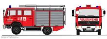 Loewe 4061 - MERCEDES BENZ 917 (LN2) - LF 8/6 - Fw. Aachen, CBRN-Zug - H0
