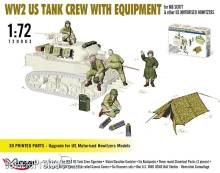 Mirage Hobby 720003 - 1:72 WW2 US TANK CREW WITH EQUIPMENT for M8 SCOTT & other US MOTORISED HOWITZERS