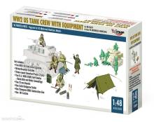 Mirage Hobby 480006 - 1:48 WW2 US TANK CREW WITH EQUIPMENT for M8 SCOTT & other US MOTORISED HOWITZERS