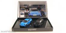 Minichamps 412069200 - 2 CAR SET - PORSCHE 911 (992) GT3 - 2021 - SHARKBLUE & BLACK - SPORT AUTO - L.E. 525 pcs.