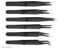 Schönwitz 41256 - Pinzetten Set Sortiment - 6 teilig - rostfreier Edelstahl - 110mm - 125mm