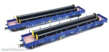 B-Models 45.438 - 2-teiliges Set Rungenwagen D-ERR - Ep.VI mit Rohren beladen - (Set A)