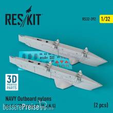 ResKit Models RS32-0392 - NAVY Outboard pylons for F-4 Phantom II (B,J,N,S) (2 pcs) (3D Printed)