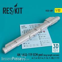 ResKit Models RS32-0409 - AN / ALQ-119 ECM pod (long length version) (A-7, A-10, F-4, F-16, F-105, F-111) (3D Printed)