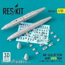 ResKit Models RS32-0441 - AN / ALQ-87 ECM pods early type (2 pcs) (F-100, F-101, F-105, F-111, F-4) (3D Printed)
