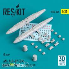 ResKit Models RS32-0442 - AN / ALQ-87 ECM pods late type (2 pcs) (F-4, F-111, AC-130) (3D Printed)
