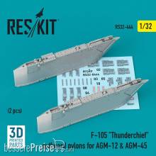 ResKit Models RS32-0444 - F-105 Thunderchief outboard AGM-12 & AGM-45 pylons (2 pcs) (3D Printed)