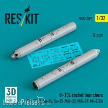 ResKit Models RS32-0529 - B-13L rocket launchers (2 pcs) (Su-17/22, Su-24, Su-25 ,MiG-23, MiG-29, Mi-8/24) (3D Printed)