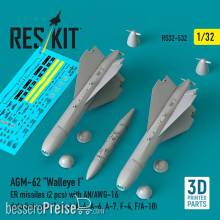 ResKit Models RS32-0532 - AGM-62 Walleye I ER missiles (2 pcs) with AN/AWG-16 data link pod (1 pcs) (A-4, A-6, A-7, F-4, F/A-18) (3D Printed)