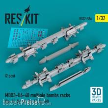 ResKit Models RS32-0556 - MBD3-U6-68 multiple bombs racks (2 pcs) (Su-17, Su-24, Su-27, Su-30) (3D Printed)