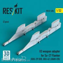 ResKit Models RS32-0604 - US weapon adapter for Su-27 Flanker (2 pcs) (GBU-39 SDB, GBU-62 (JDAM-ER)) (3D Printed)