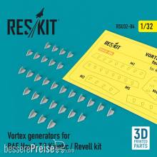 ResKit Models RSU32-0084 - Vortex generators for BAE Hawk T.2 Kinetic / Revell kit (3D Printed)