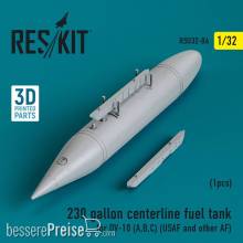 ResKit Models RSU32-0086 - 230 gallon centerline fuel tank for OV-10 (A,B,C) (USAF and other AF) (1 pcs) (3D Printed)
