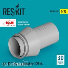 ResKit Models RSU32-0107 - AH-1G Cobra exhaust for ICM kit (3D Printed)