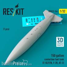 ResKit Models RSU32-0244 - 150 gallon centerline fuel tank (F-5E/F/N, F-20, AT-3) (1 pcs) (3D Printed)