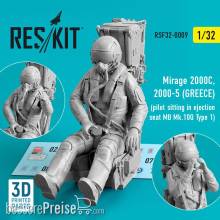 ResKit Models RSF32-0009 - Mirage 2000C, 2000-5 (GREECE) pilot sitting in ejection seat MB Mk.10Q (Type 1) (3D Printed)