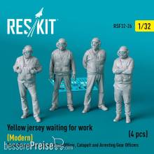 ResKit Models RSF32-0026 - Yellow jersey waiting for work (Modern) Plane Director, Aircraft Handling Officer, Catapult and Arresting Gear Officers (4 pcs) (3D Printed)