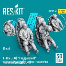 ResKit Models RSF32-0068 - F-105F/G Thunderchief pilots sitting in ejection seat for Trumpeter kit (2 pcs) (3D Printed)