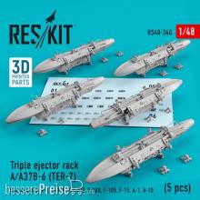 ResKit Models RS48-0340 - Triple ejector rack A/A37B-6 (TER-7) (5 pcs) (A-4, A-6, A-7, F-4, S-3, F-8, F-84F, F-100, F-105, F-15, A-1, A-10) (3D Printed)