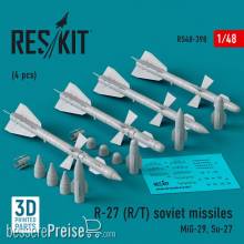 ResKit Models RS48-0398 - R-27 (R/T) missiles (4 pcs) (MiG-29, Su-27) (3D Printed)